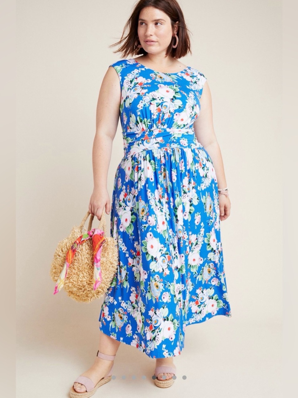 GUC Anthropologie Maeve Kyla Floral Midi Dress // Size 1X